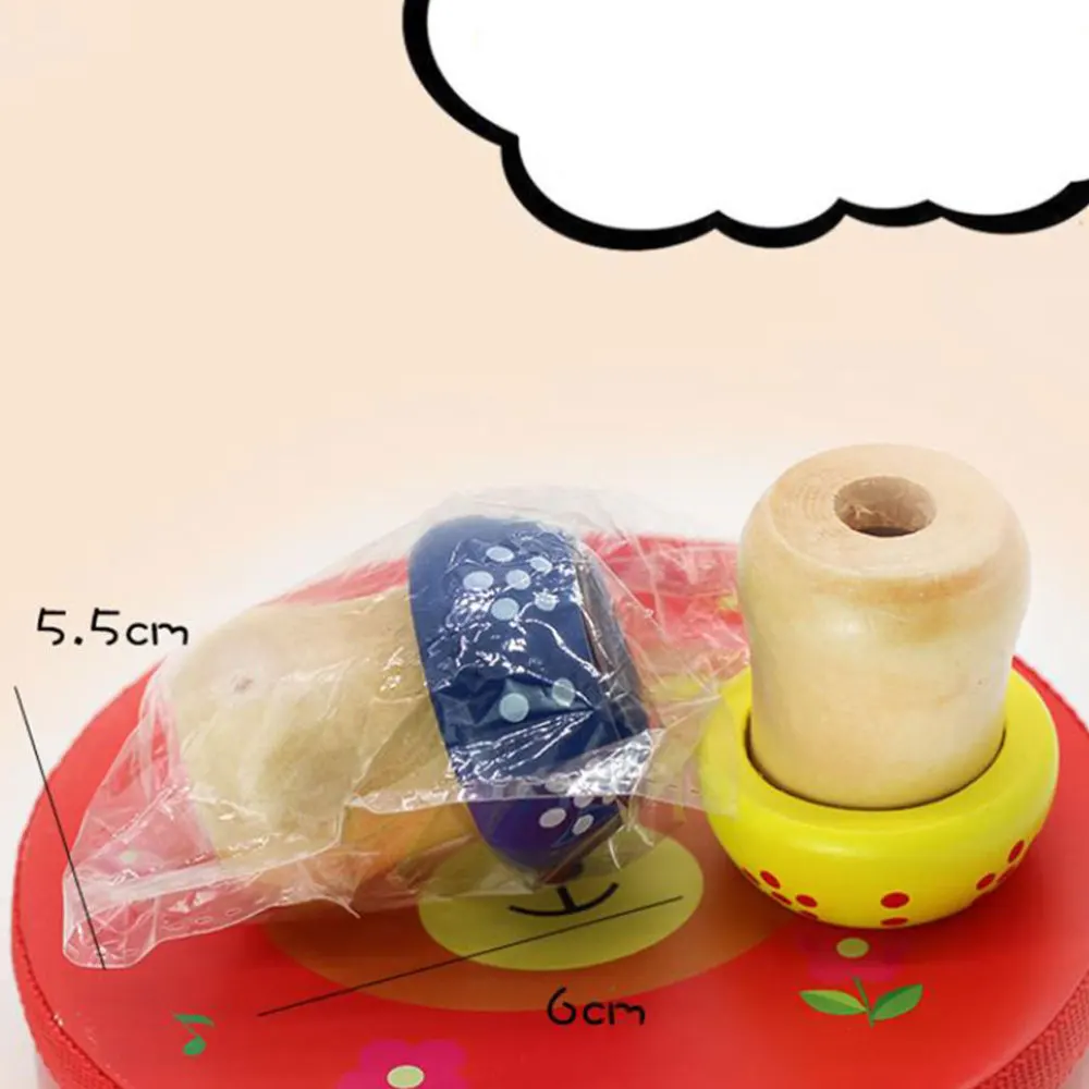 

4PCS Mini Kaleidoscopes Wooden Mushroom Craft Polygon Toy Cartoon Kaleidoscope Educational Prop (Random Color)