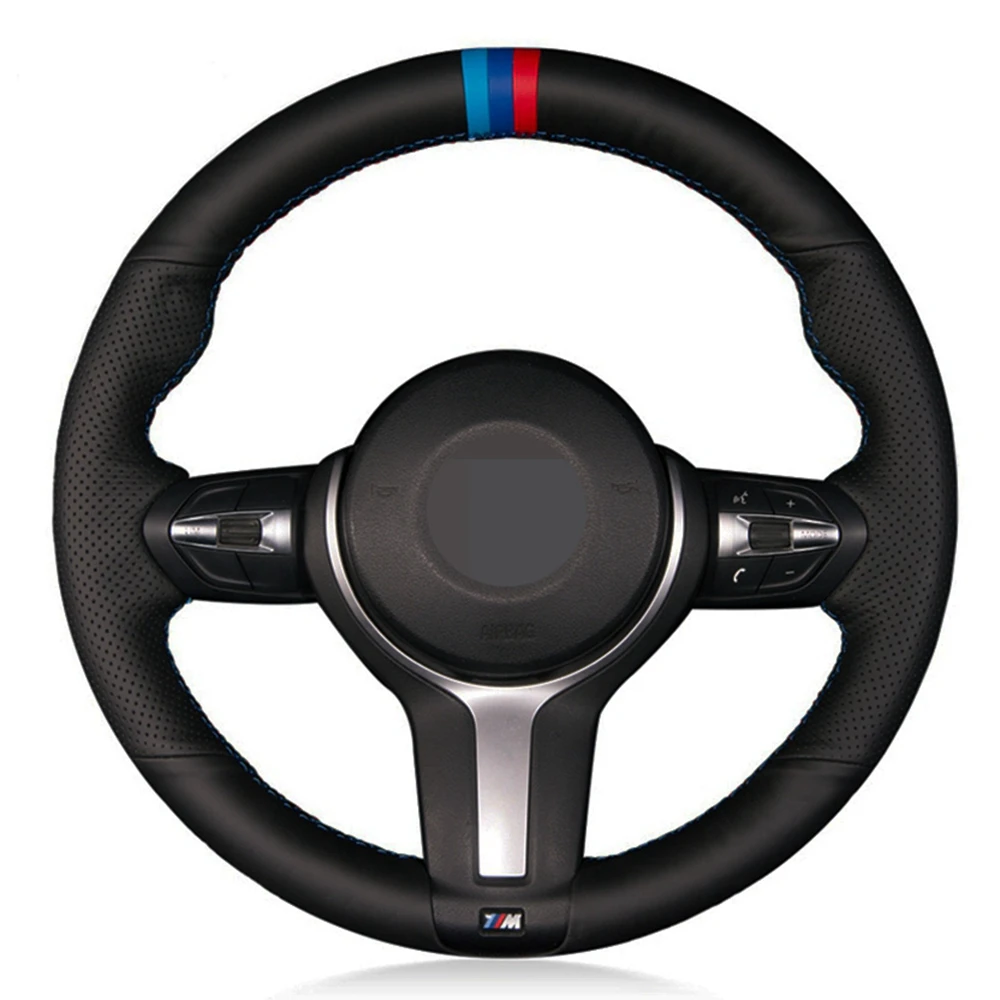 Copertura del Volante dell'automobile In Pelle Artificiale Nera Per BMW M Sport F30 F31 F34 F10 F11 F07 X1 X2 X3 f25 F32 F33 F36 F48 F39