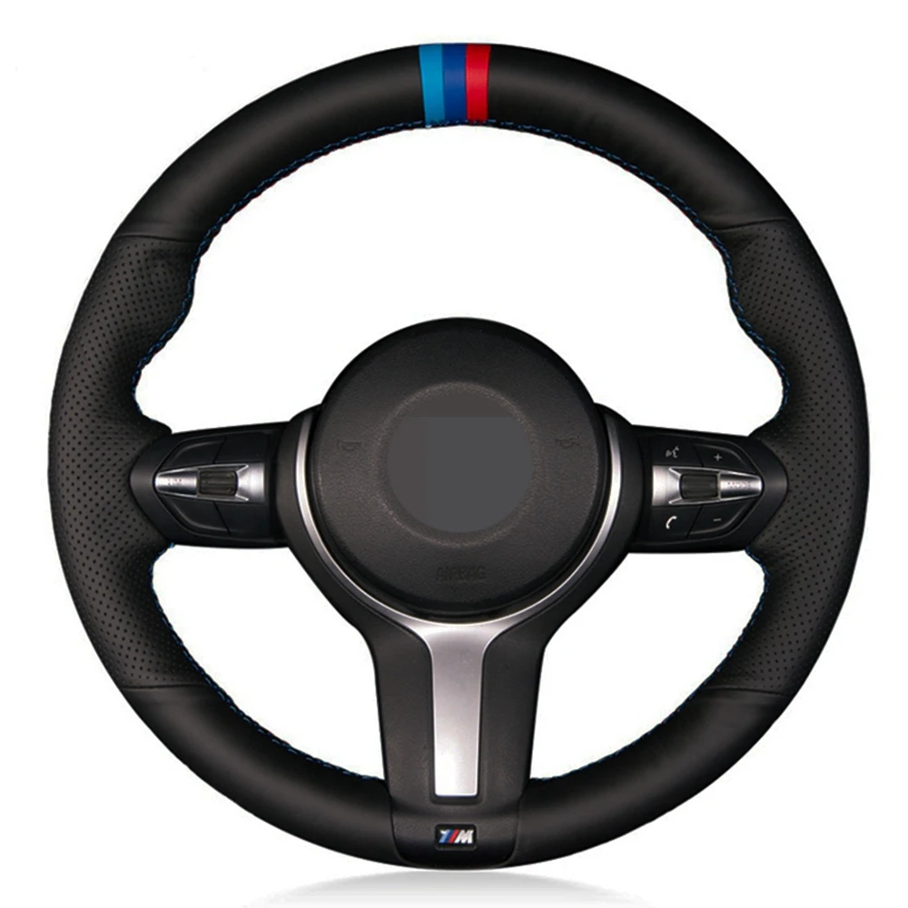 Чехол рулевого колеса автомобиля черная натуральная кожа для BMW M Sport F30 F31 F34 F10 F11 F07