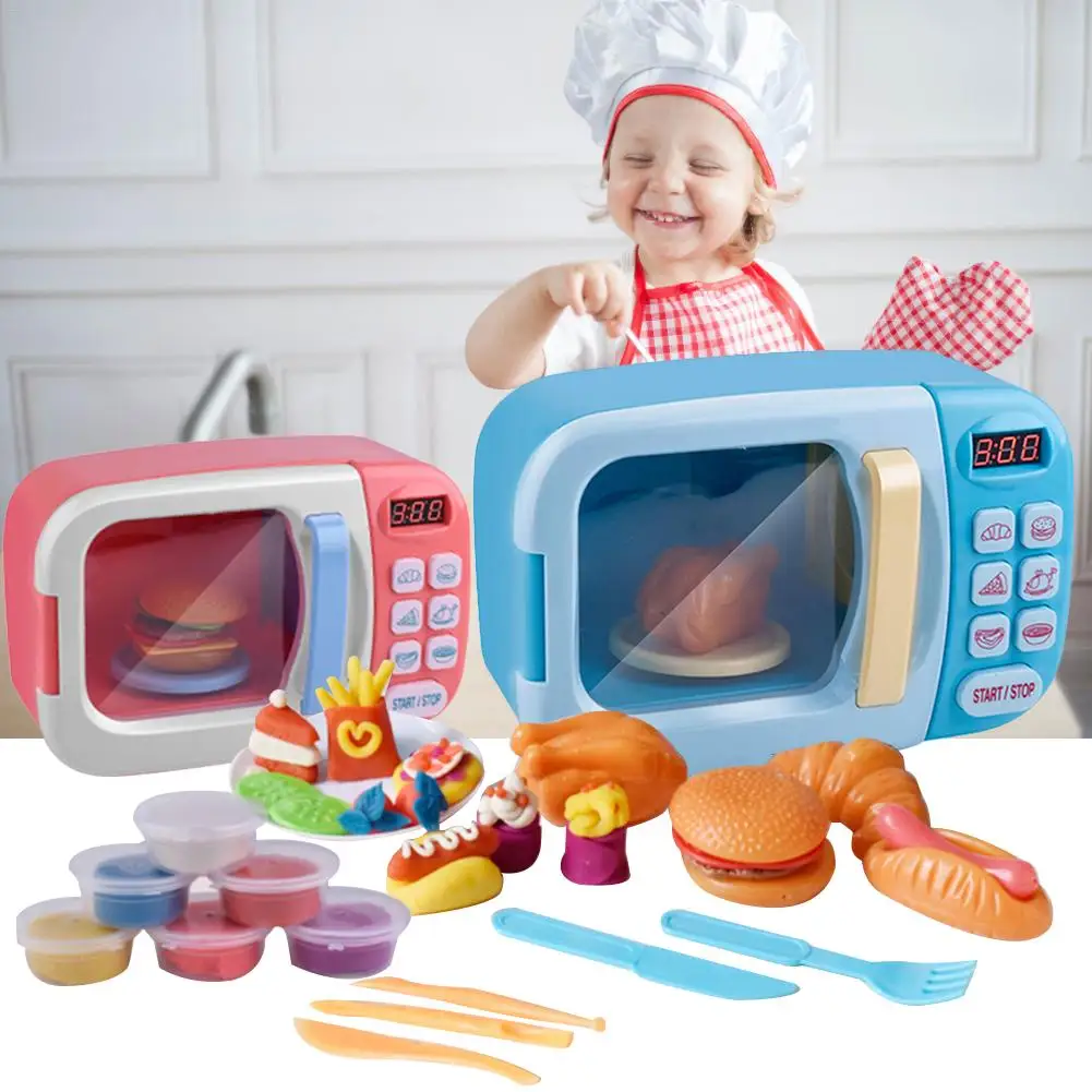 Детские светящиеся игрушки для кухни имитация микроволновой печи Забавный