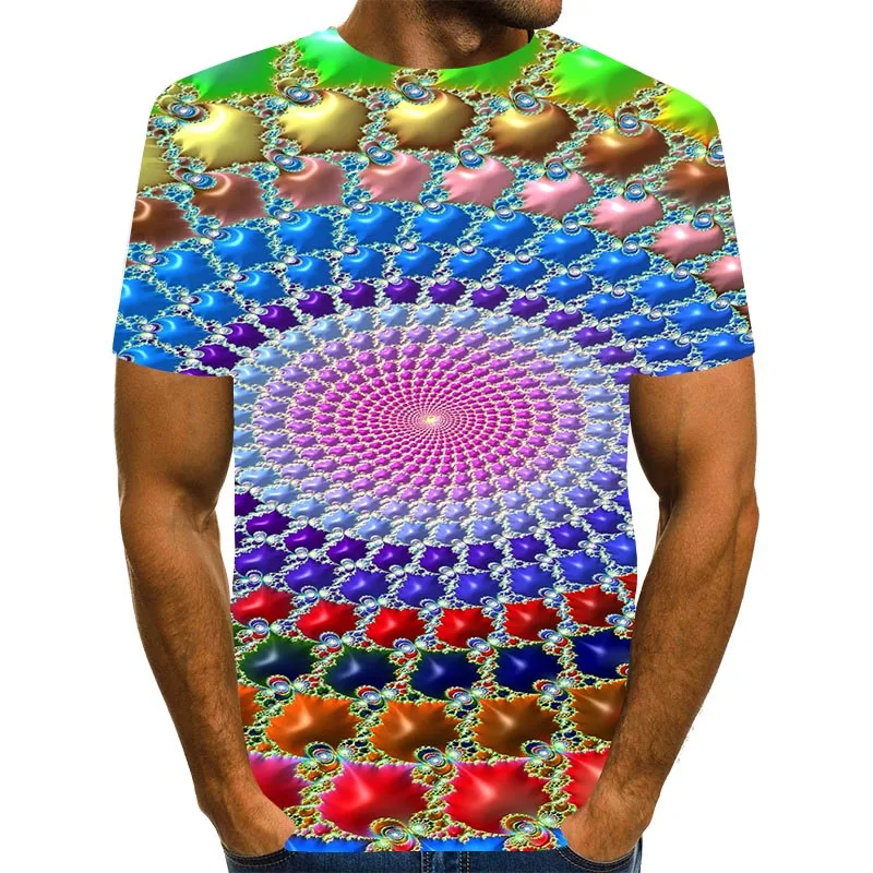 Для мужчин Графический футболки 3D принт рубашка летние вихревой картины