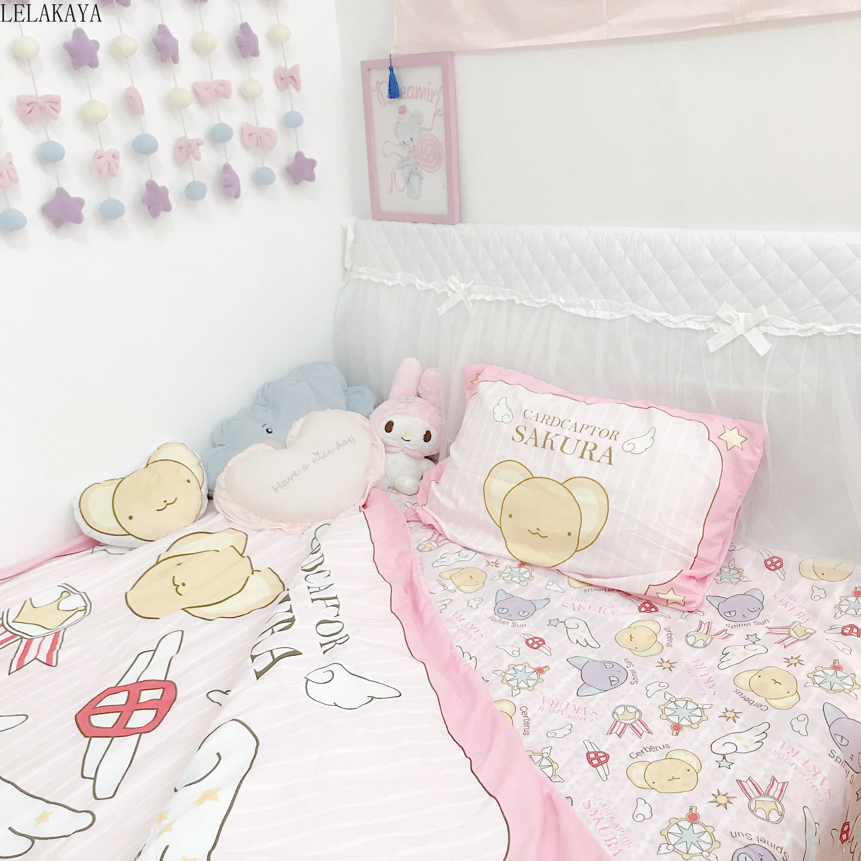 Cardcaptor Sakura Kero хлопковые плюшевые детские милые Мультяшные простыни, пододеяльник, наволочка, украшение для спальни, игрушка
