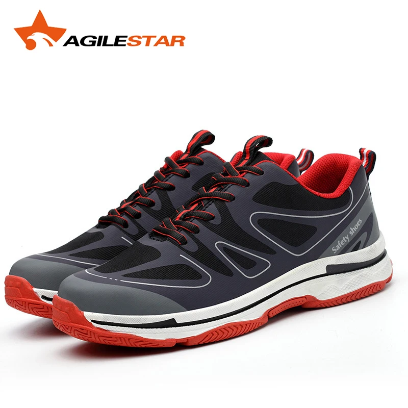 

Safety Work Shoes Gifts For Men Anti Smashing Steel toe Puncture Proof Slip Breathable Light Sport Style Resistant Sneakers