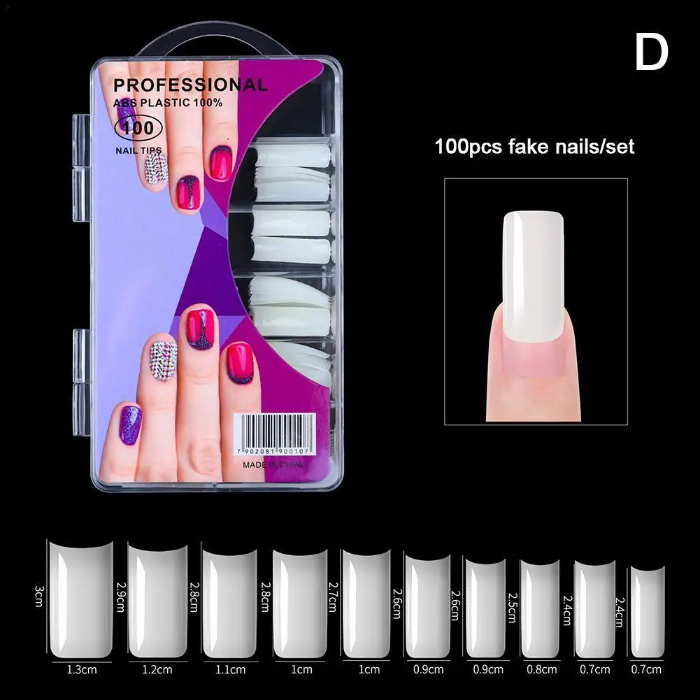 

100PCS White Clear French False Nail Tips Fake Toenail Tip Manicure Full Cover Fake Nail False Nails Art Tips Manicure