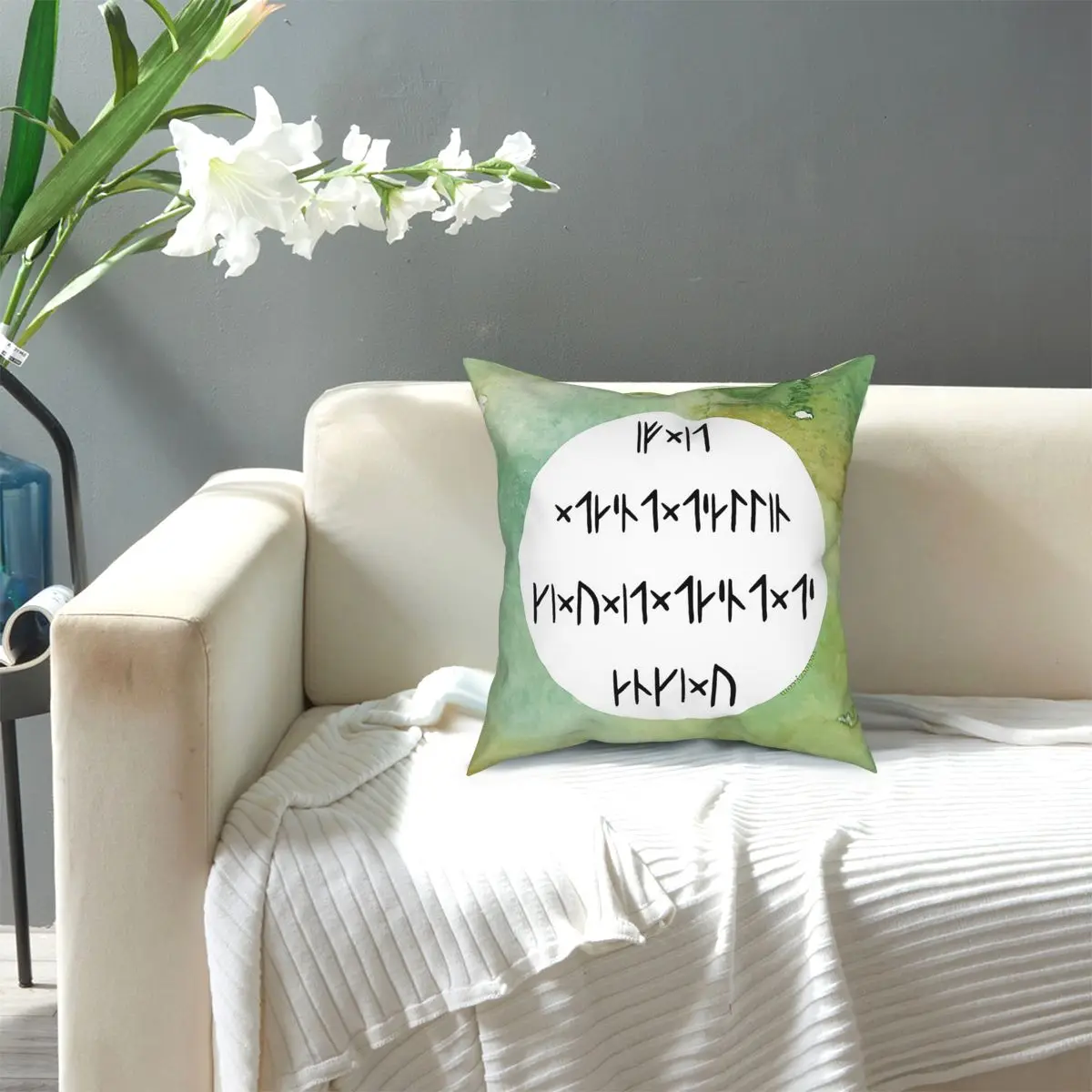 

Life Is A Challenge Nordic Runes Throw Pillow Cover Polyester Decorative Pillow Funny Cushion Covers