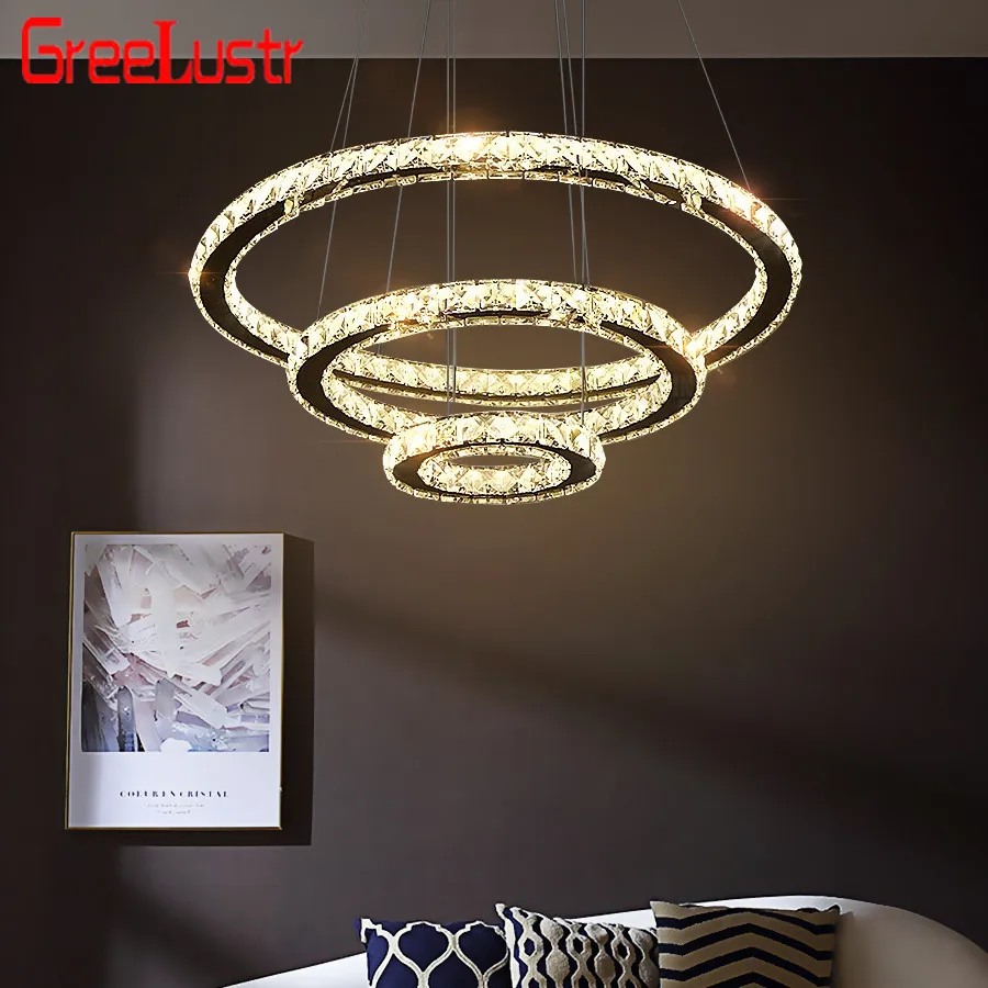 Современный хрустальный светодиодный подвесной светильник хромированная