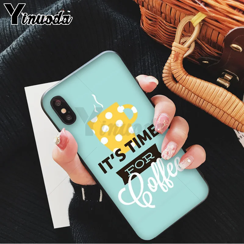 Yinuoda Coffee Wine Cup Novelty Fundas Phone Case Cover for Apple iPhone 8 7 6 6S Plus X XS MAX 5 5S SE XR 11 11pro