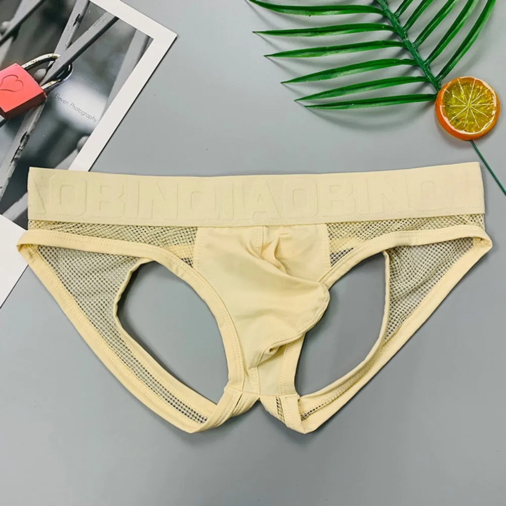 Мужские трусы брифы с мешочком для пениса черные эротические бикини карманом