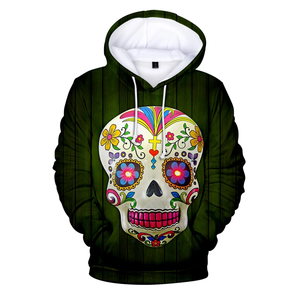 

Children's 3D Personality Print Casual Day of the dead Hoodies Harajuku Long Sleeve Cool Kpop Hooded Tops for men Sweatshirts
