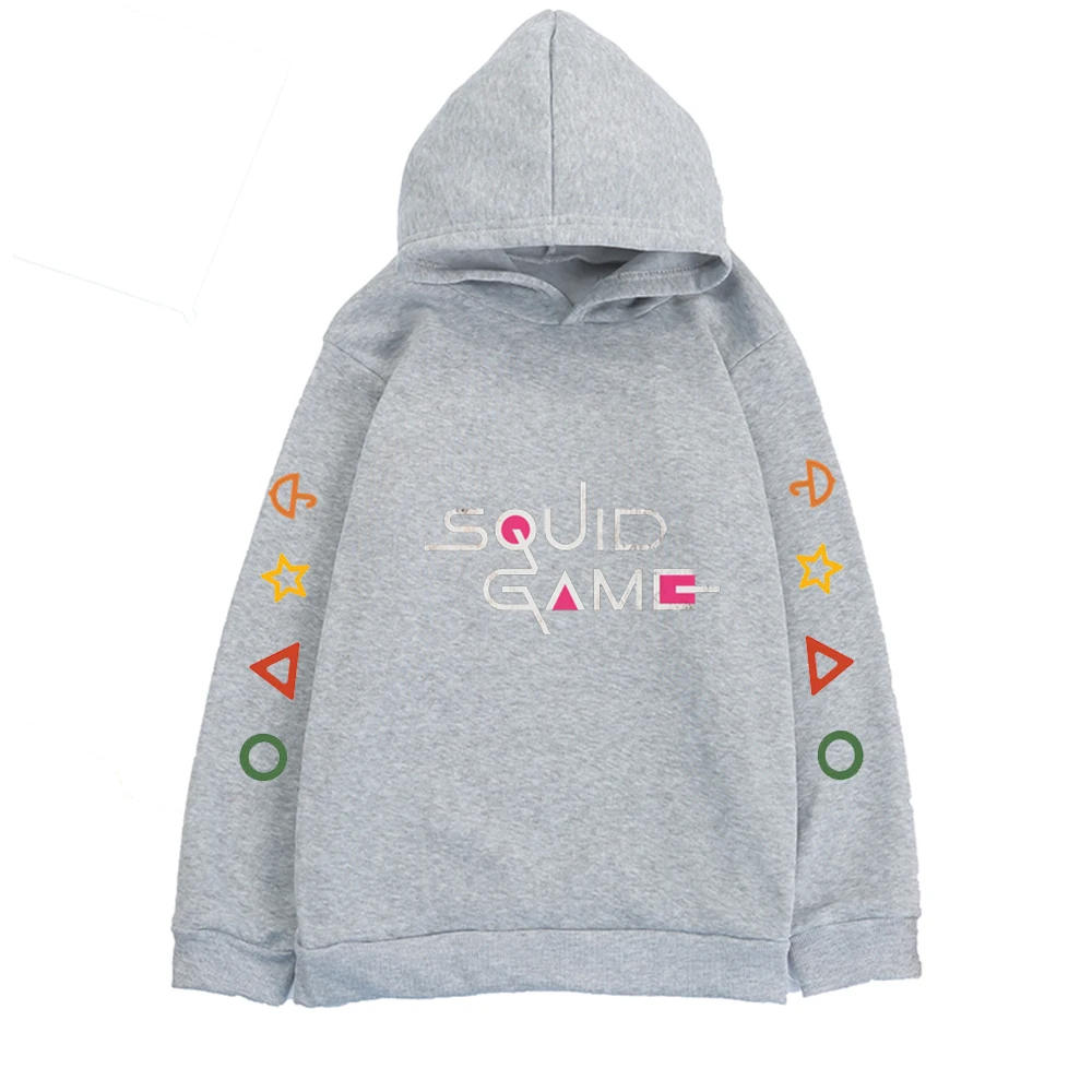 

Осенне-зимний свитер, толстовки для мальчиков с рисунком аниме кальмар, детская одежда, свитеры, свитеры для бега, игры кальмар