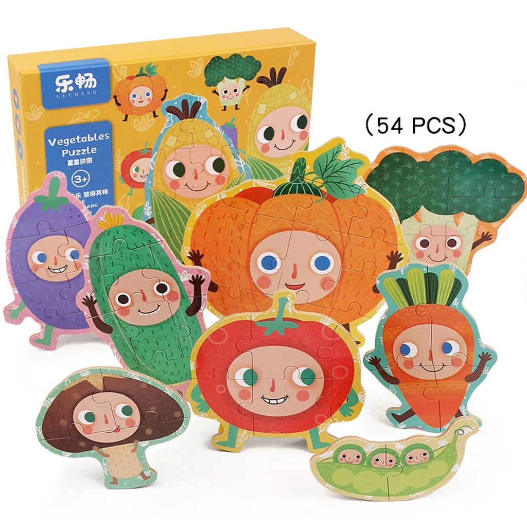 

Wooden children's educational big wood puzzle Early childhood combination toys Puzzles Jigsaw Baby Educational Learning Toys