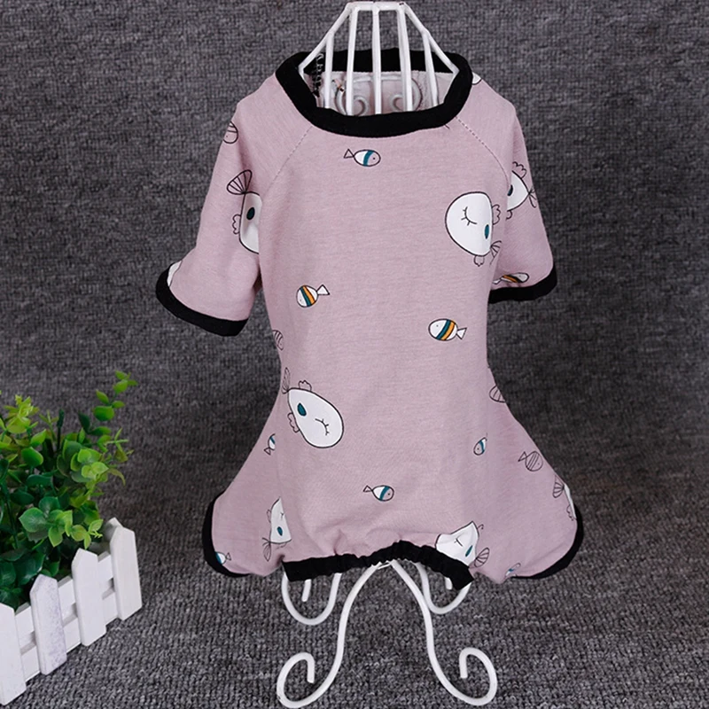Пижама для собак милый щенок кошка одежда комбинезон удобный весна осень с