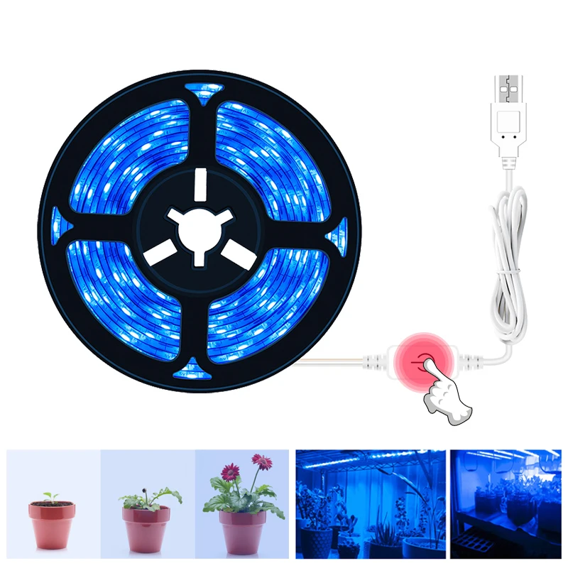 

LED Grow Light USB Full Spectrum LED Growth Light Strip 0.5m 1m 2m 3m LED Plant Lamp DC5V Phyto Seed Flower Greenhouse Lamp Tape