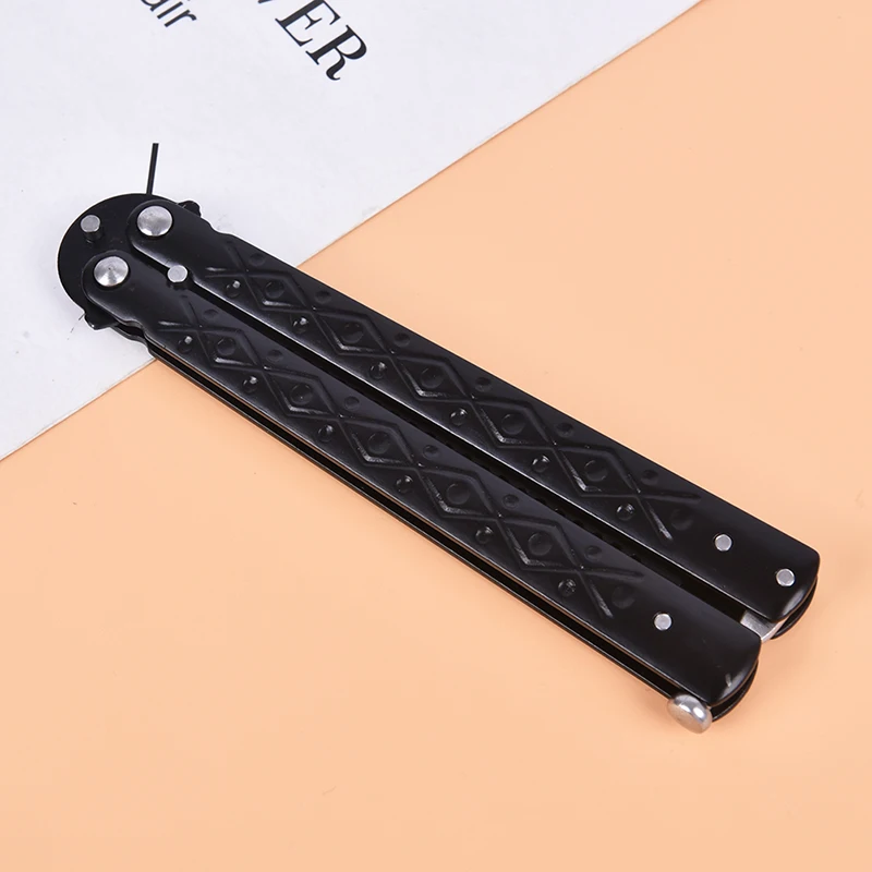 

Butterfly Knife Comb Foldable Comb Stainless Steel Practice Training Beard & Moustache Brushes Hairdressing Styling Tool