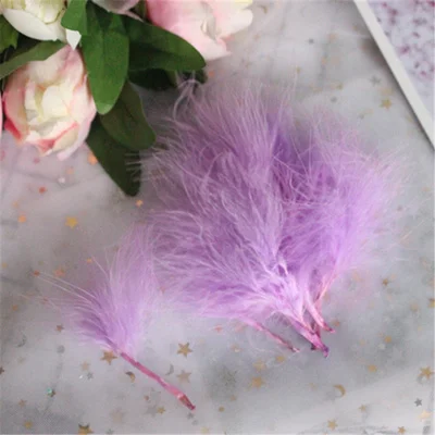 light purple 50pcs 4-7 дюймов 10-16 см перья индейки Марабу пышное свадебное платье DIY ювелирные украшения декоративные аксессуары перья 50 шт - Цвет: light purple 50pcs