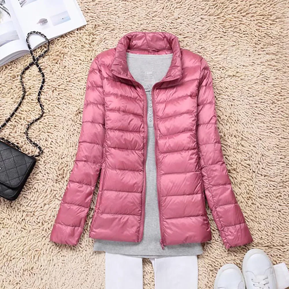 

Coat Parka Outwear Winter Women Ultralight Thin Down Jacket White Duck Down Hooded Jackets Long Sleeve Warm Coat Female Portable