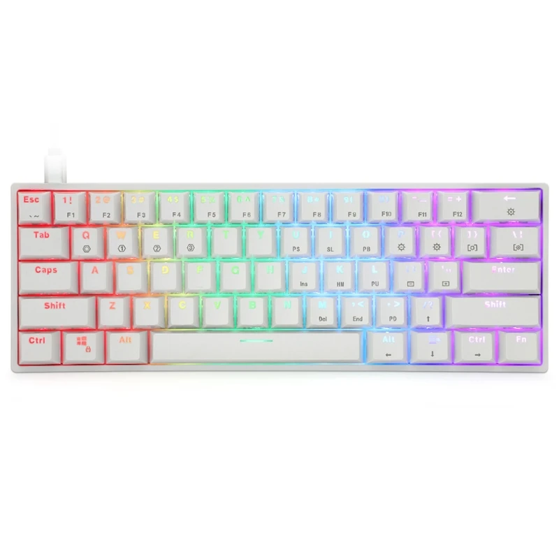 

SK61 Gk61 Portable 60% Mechanical Keyboard Gateron optical Switches Backlit Hot swap Q9QC