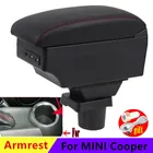 Подлокотник для MINI Cooper R50 R52 R53 R56 R57 R58 Универсальная автомобильная центральная консоль аксессуары для модификации с USB-интерфейсом