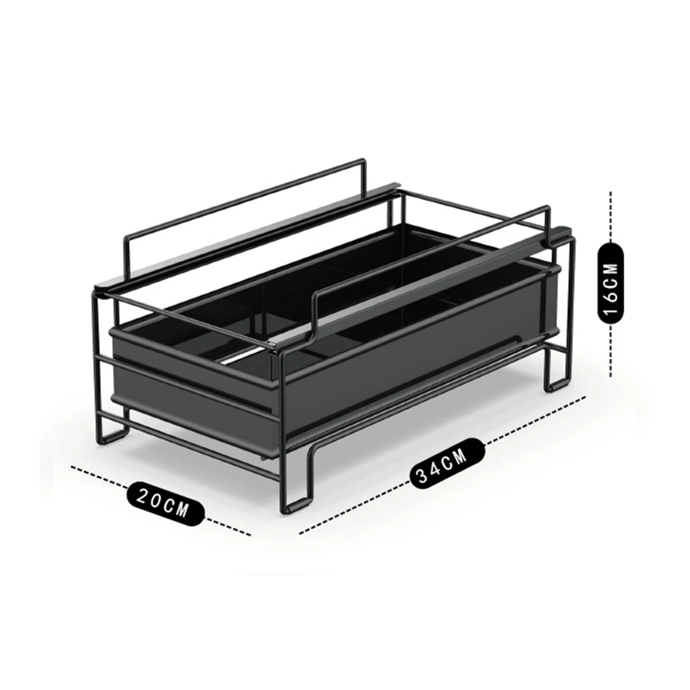 

Floor-Mounted Kitchen Spice Racks Multi-Layer Storage Iron Racks Kitchen Sink Storage Rack Drawer Type Can Be Pushed Pulled