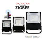 Zigbee 3,0 потока СИД светильник Pro 10 Вт 30 Вт 60 Вт 100 Вт RGBCCT Смарт открытый светильник IP65 Водонепроницаемый работает с Amazon echo плюс SmartThings