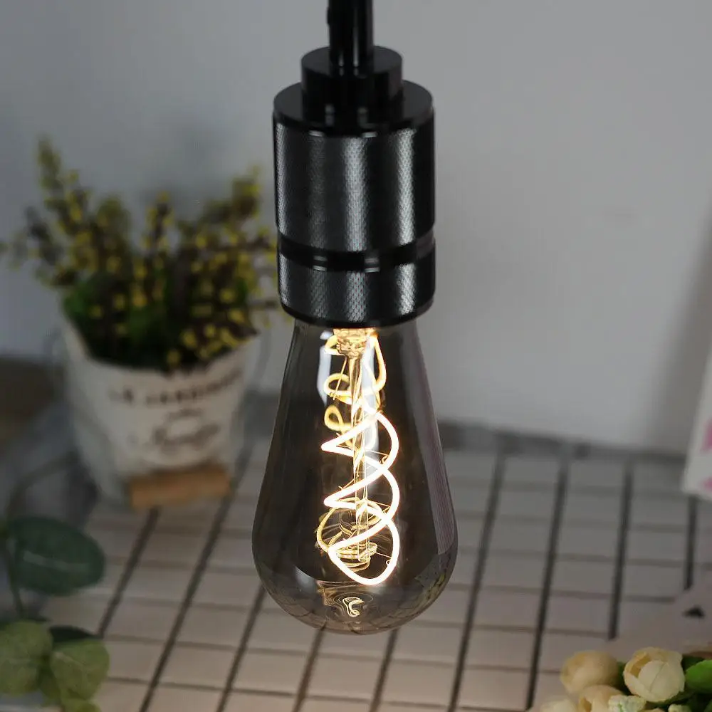 

LED Dimmable Retro Edison Bulb Spiral Filament ST64 Lamp Decorative LED Lighting 220V