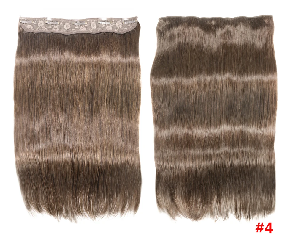 Зажим в Одна деталь 10 дюймов и 5 зажимов прямые бразильские человеческие волосы