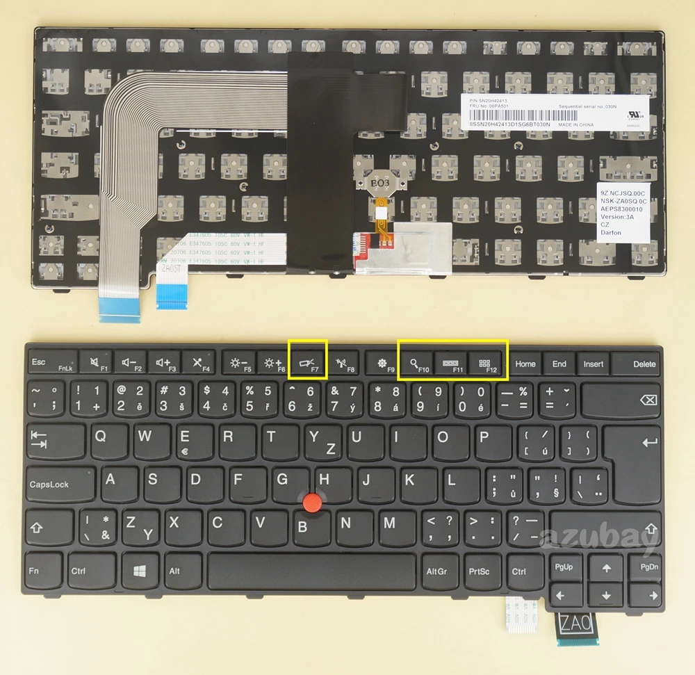 Чешская клавиатура CZ для ноутбука Lenovo Thinkpad T460S T470S 13 Gen 1 2 01YR054 00PA419 00PA501 01YT108 новая |