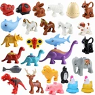 Блокировка животных, большой размер, динозавр, Акула, Кит, слон, Пингвин, Лев, совместимы с фиксаторами, животные в блоках, игрушки для детей