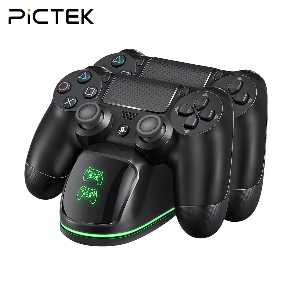 Зарядное устройство для контроллера PS4 PICTEK PC197 с двумя USB портами и светодиодным