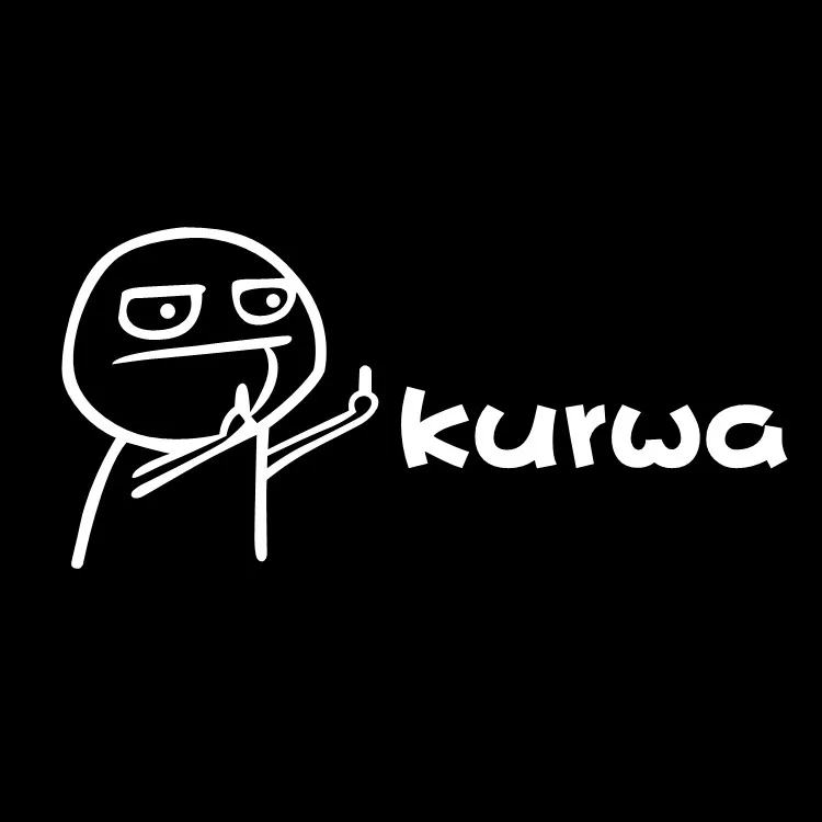 

Personality Polish Kurwa Personality Car Sticker Motorcycle Decals Waterproof Sunscreen PVC 25cm X 11cm