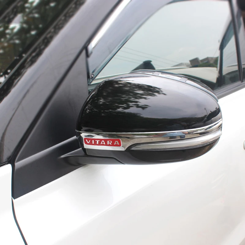 

For Suzuki Vitara 2016 2017 2018 Car body ABS chrome back rear view Rearview Side Mirror Cover sticks trim frame lamp hood 2pcs