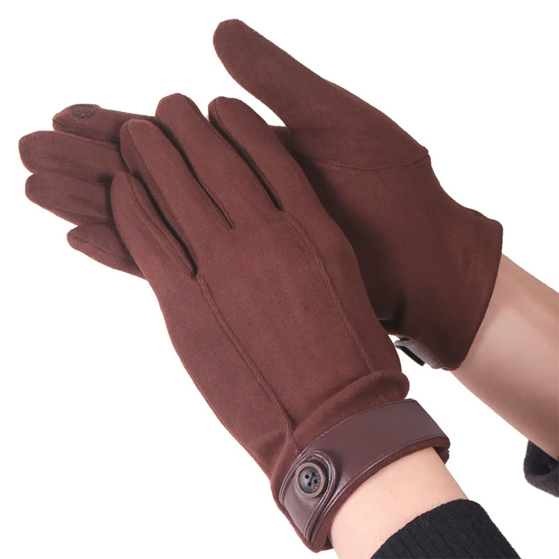 Перчатки FEIQIAOSH мужские из натуральной замши Роскошные зимние теплые