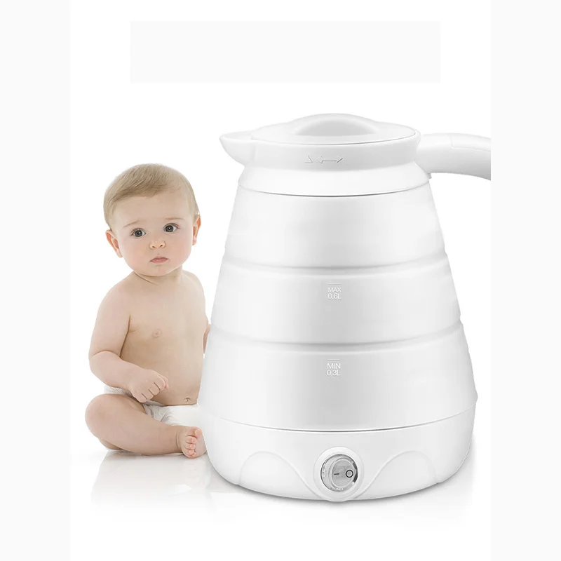 

0.6L Dual Voltage Thermal Insulation Electric Kettle Silicone Foldable Portable Travel Hot Water Heating Boiler Tea Boiler
