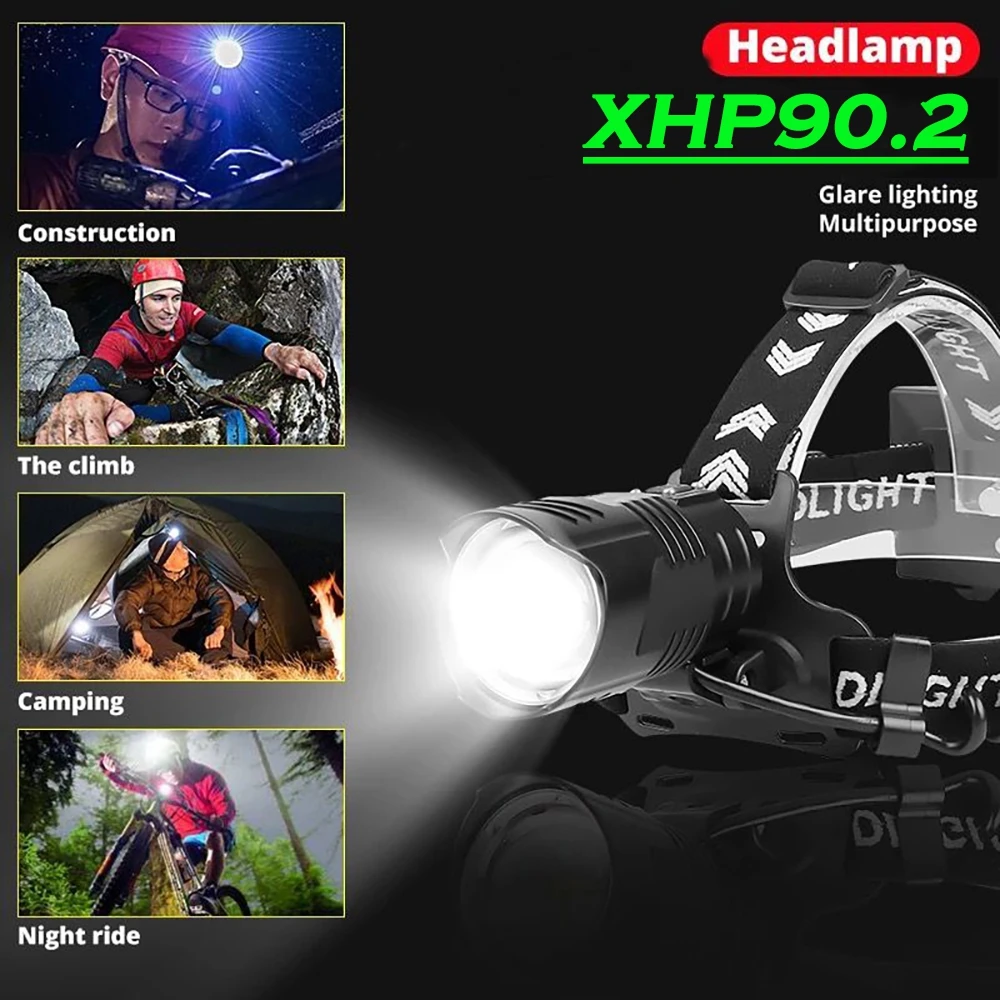 Налобный фонарь Super XHP90.2 светодиодный налобный высокой мощности XHP90 XHP50