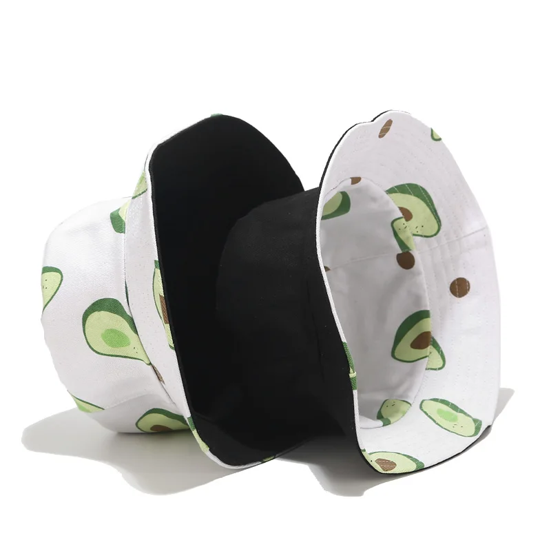 Панама двусторонняя с принтом авокадо модная Брезентовая шляпа от солнца для
