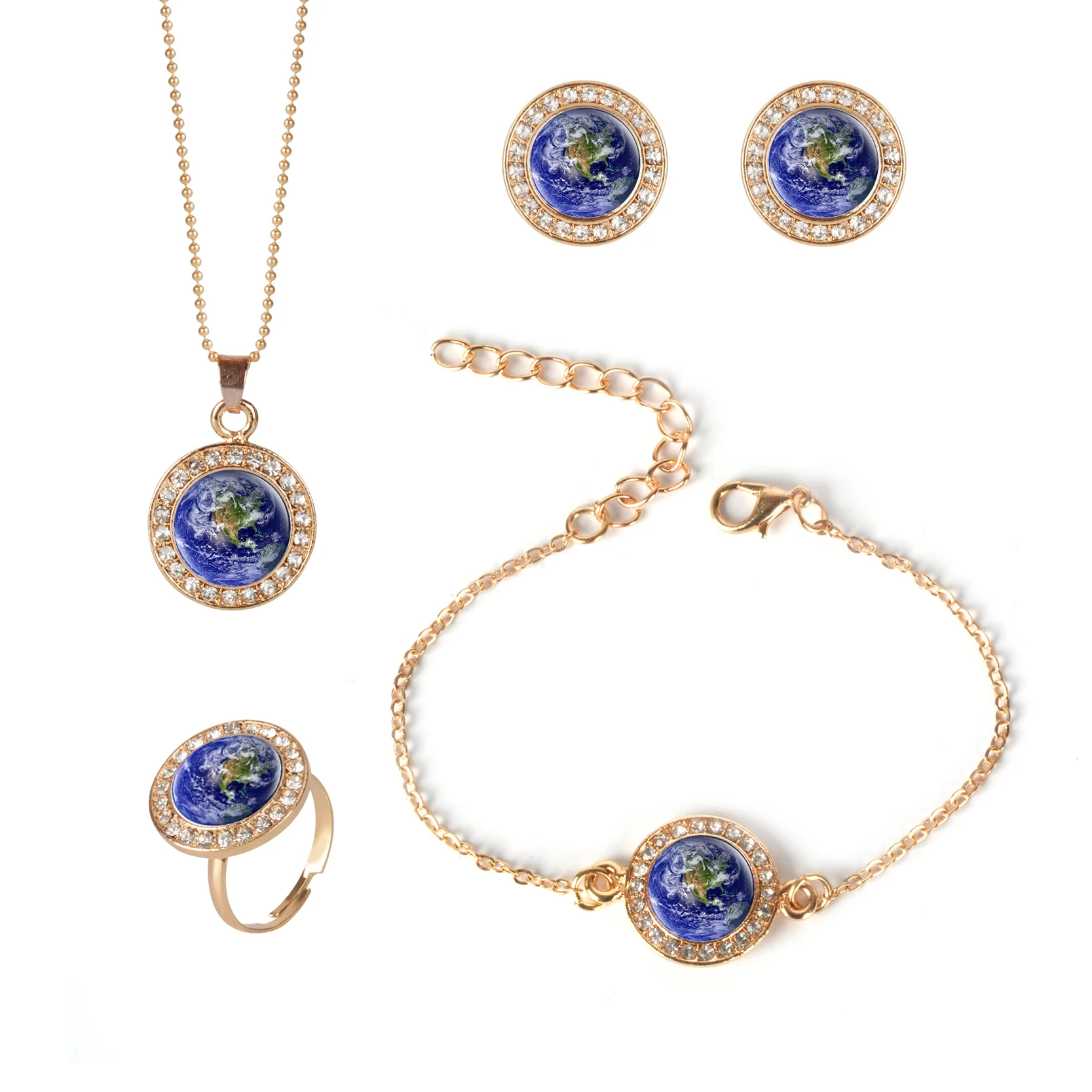 K's Gadgets ювелирные наборы из натурального стекла для женщин модный круглый шар