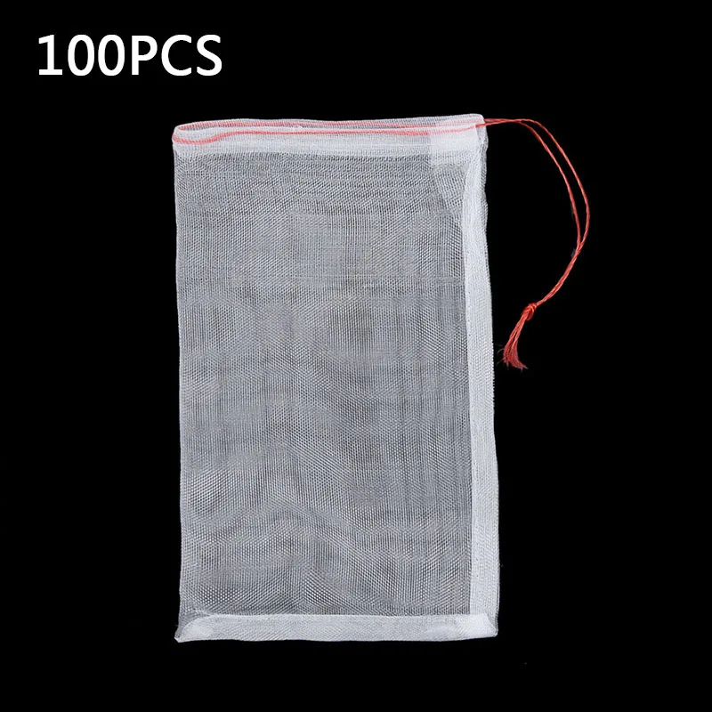 

100x Set Net Bags Plant Sack Pouch Protector Reusable Drawstring Fruit Anti Pest