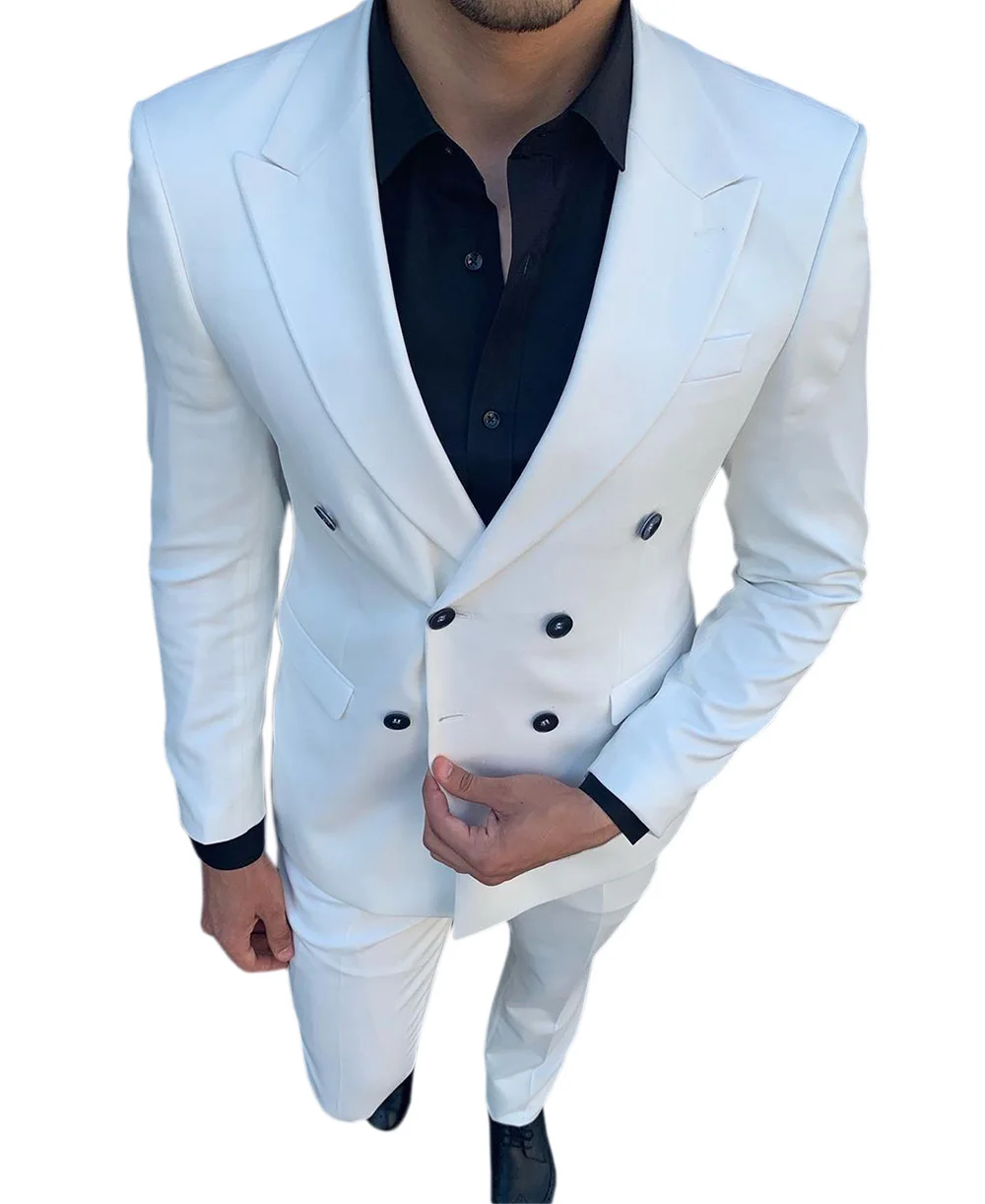 

Мужской костюм из 2 предметов, приталенный двубортный мужской костюм, деловая куртка, мужские смокинги (Блейзер + брюки)