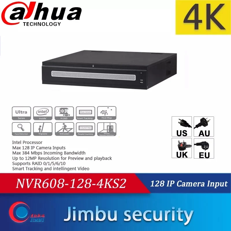 Сетевой видеорегистратор Dahua NVR NVR608 128 4KS2 IP Камера входов Smart отслеживания умные