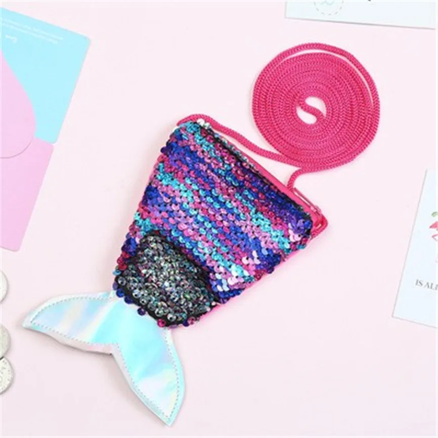 Женские маленькие кошельки с блестками на молнии в форме рыбы милый кошелек