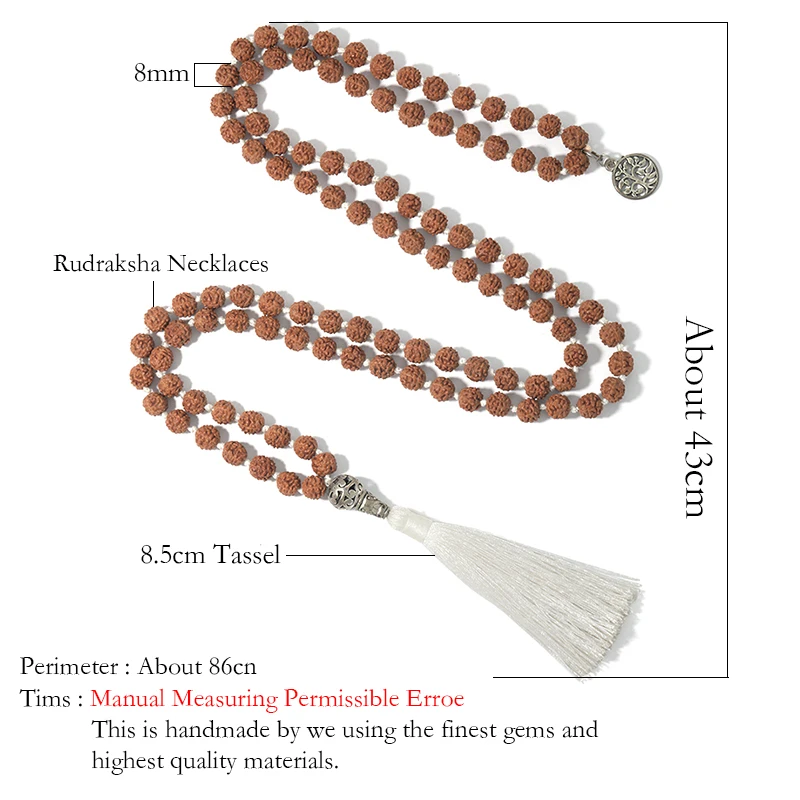 108 мала семена Бодхи Rudraksha бисер узел Древо жизни кулон медитация Йога