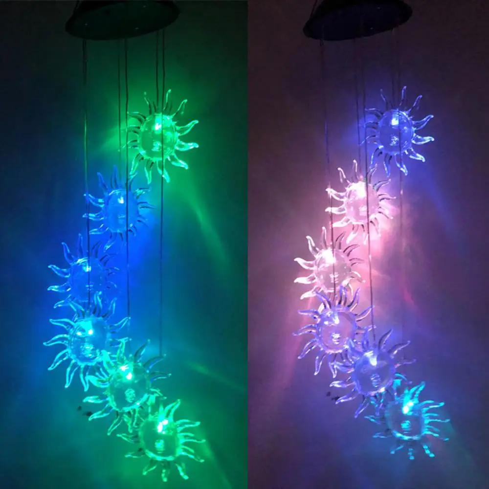 Светильник на солнечной батарее светодиодный ночник с колокольчиками садовый