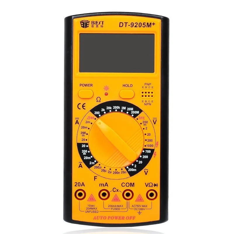 DT-9205M+ ЖК-цифровой мультиметр Вольтметр Электрический тест Вольт Ампер Ом проверка аммет тестовый метр