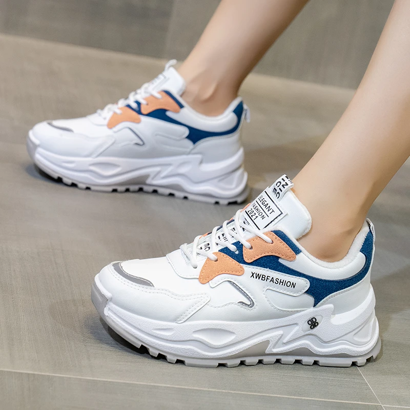 

Thick Bottom Platform Vulcanize Shoes Women's Chunky Sneakers Fashion Breathable Casual Running Shoe for Woman Female Canvas