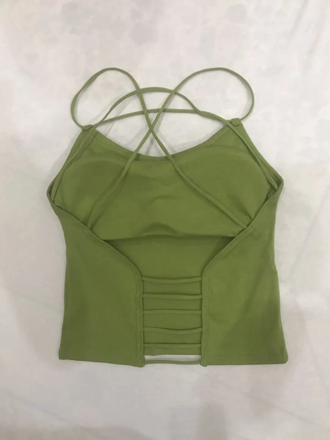 

2019 Female Cross Back Tank Top with Chest Pad Fashion Sexy Strap Vest for Women Custom Logo Shirt Printed Customized Text