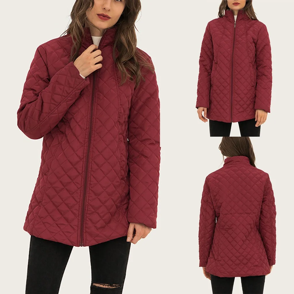 HSU новинка женский зимний длинный плащ на молнии с отворотом куртка Женская парка