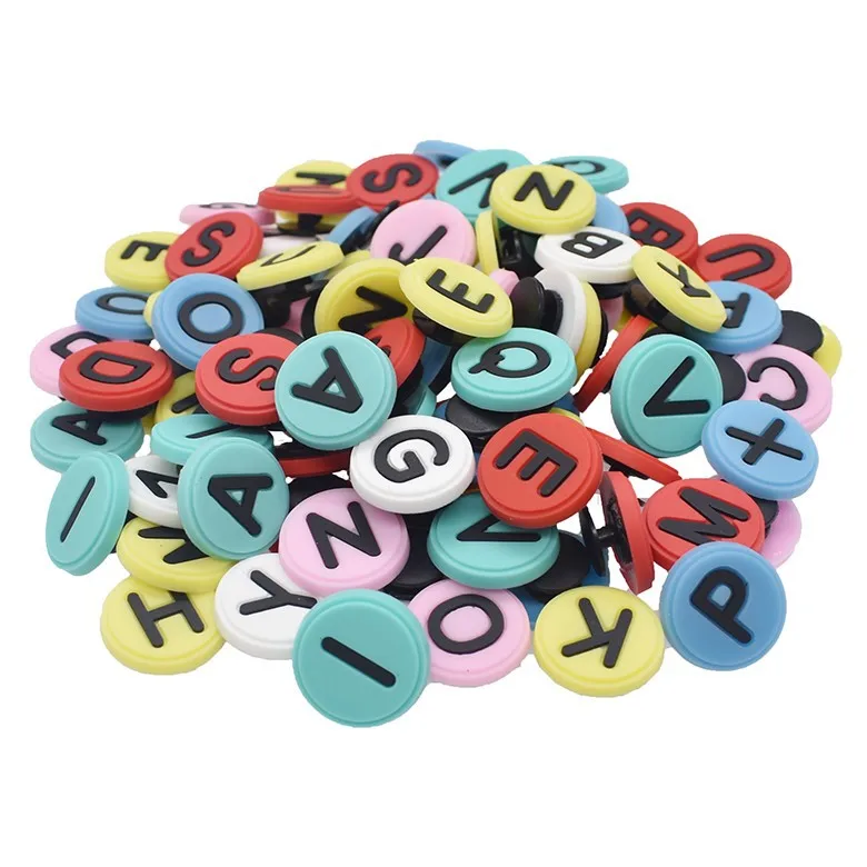 

Black White Letter Icon Shoes Charms Silicone Decoration For Croc JIBZ Buckle Alphabet Accessories Kids Gifts