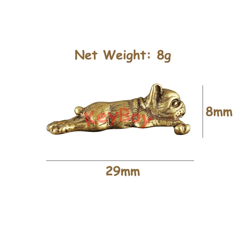 Цельные латунные милые Подвески с собаками для брелоков Lucky Dog Bone автомобильные