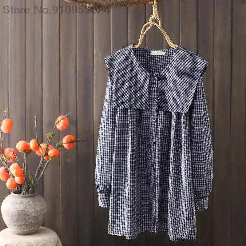 

Fall 2021 Loose Long Sleeve Shirt Female Mori Girl Women Blouse Camisas Blusa Feminina