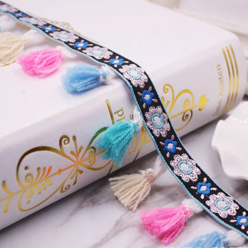 1 ярдов бахрома отделка кисточки в этническом стиле кружевная ткань занавеска